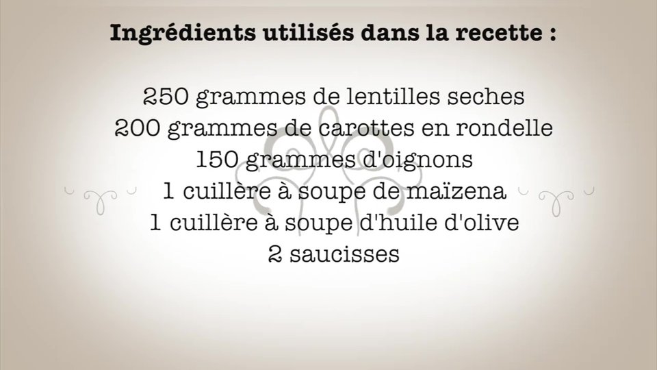 Lentilles Saucisses au Companion