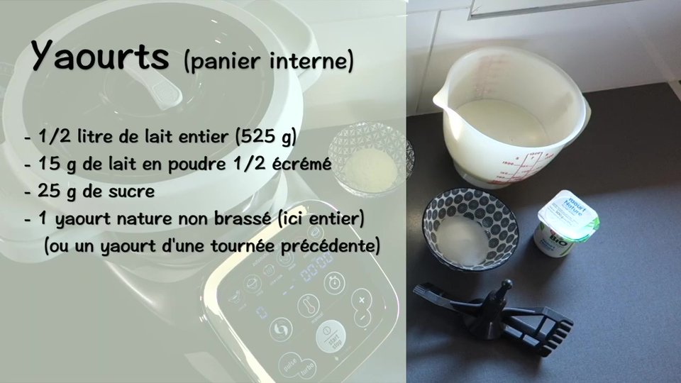 Yaourts avec le panier vapeur au Companion