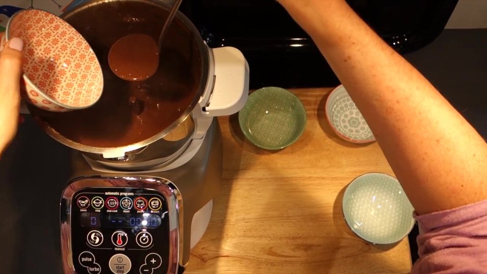 La crème dessert réalisée avec le Companion est prête
