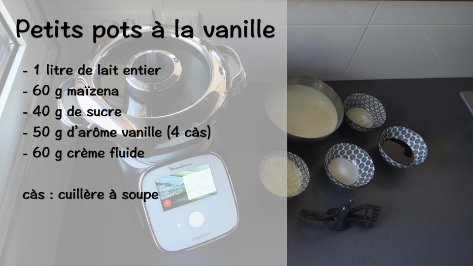 Petits pots à la vanille facile au Companion