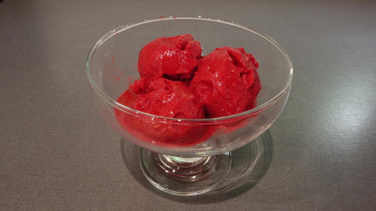 Sorbet framboises réalisé au Companion
