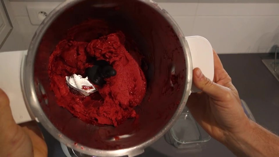 Fin du mélange pour le sorbet framboise au Companion