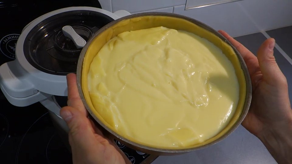 Le flan réalisé au Companion est prêt à être enfourné