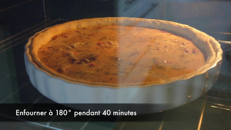 Cuisson de la quiche au chorizo au Companion