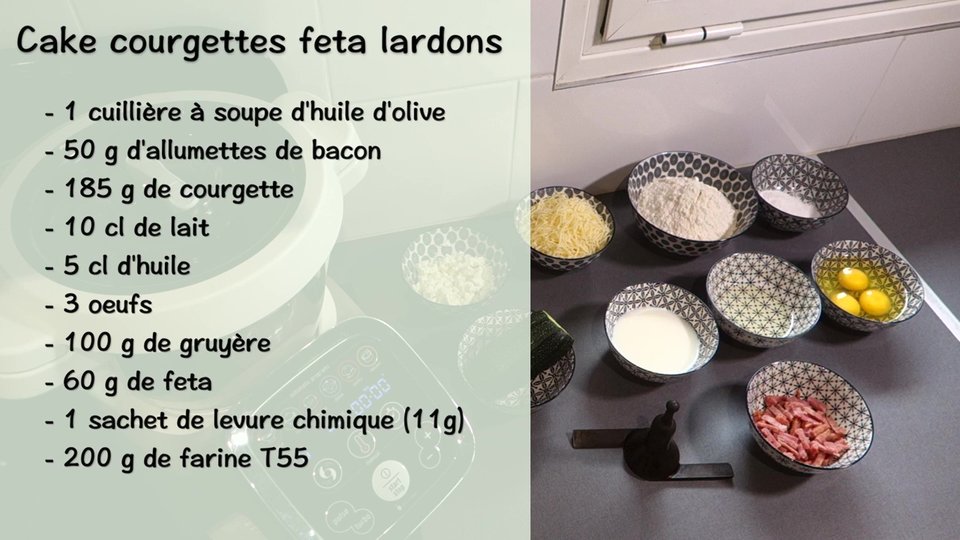 Cake Courgettes bacon feta au Companion
