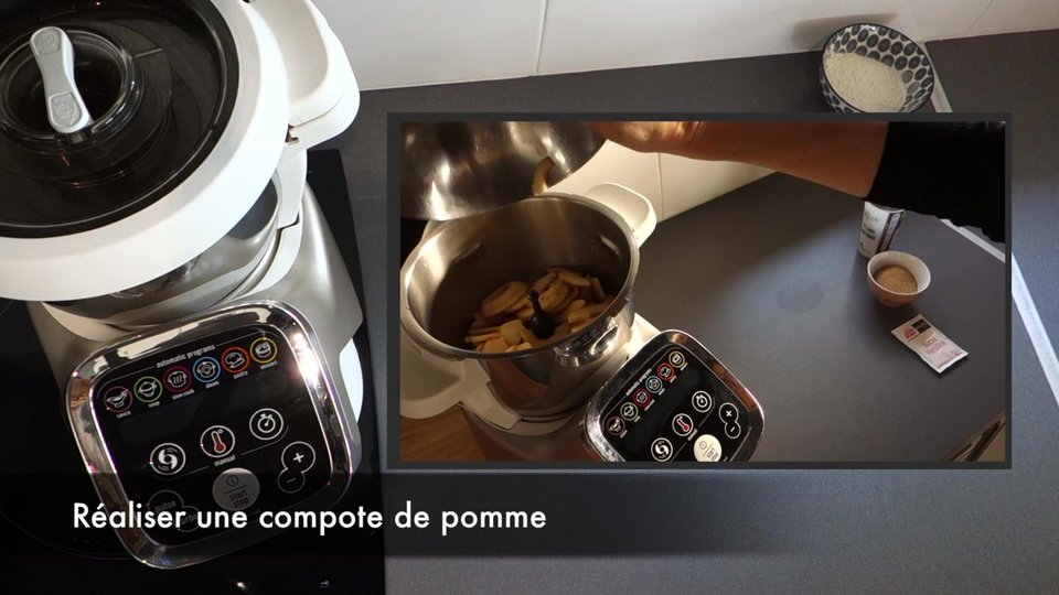 Préparation d’une compote de pommes maison au Companion pour garnir les chaussons